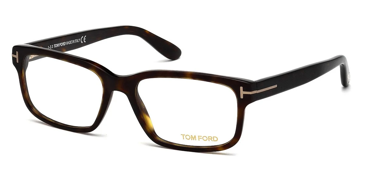 New Tom Ford Men Geometric Eyeglasses FT5313 052 Dark Havana 55mm
