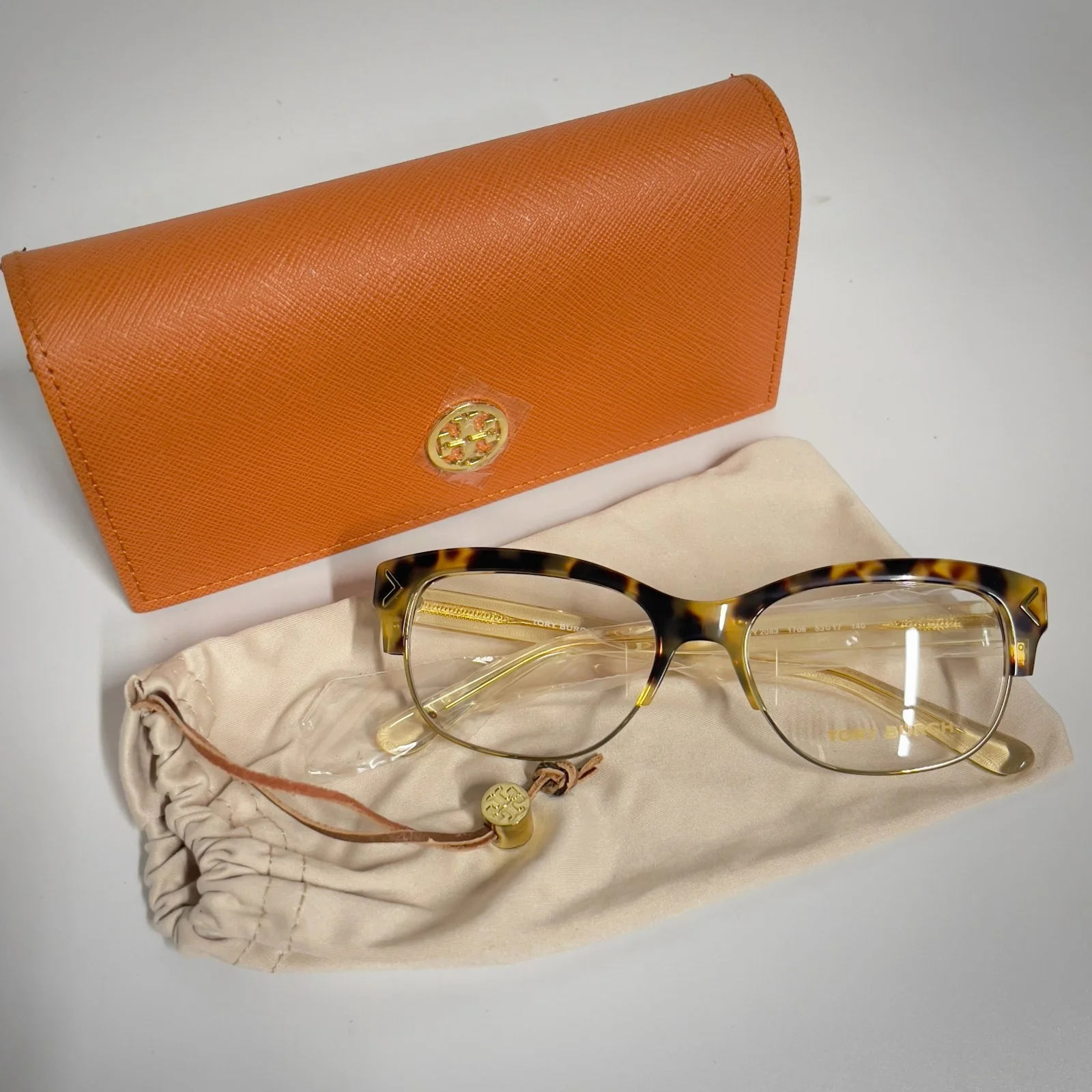 NEW TORY BURCH TY 2073 1378 HAVANA GOLD AUTHENTIC EYEGLASSES 52-19 3