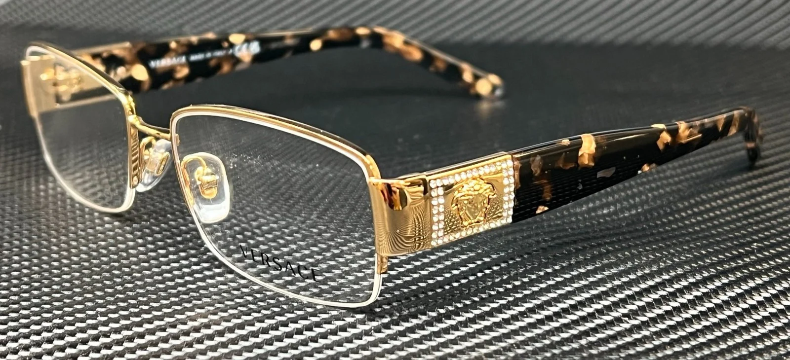 VERSACE VE1175B 1002 Gold/Havana Demo Lens Women